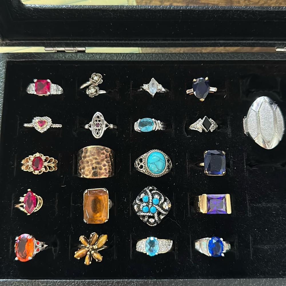 21 vintage rings; various sizes